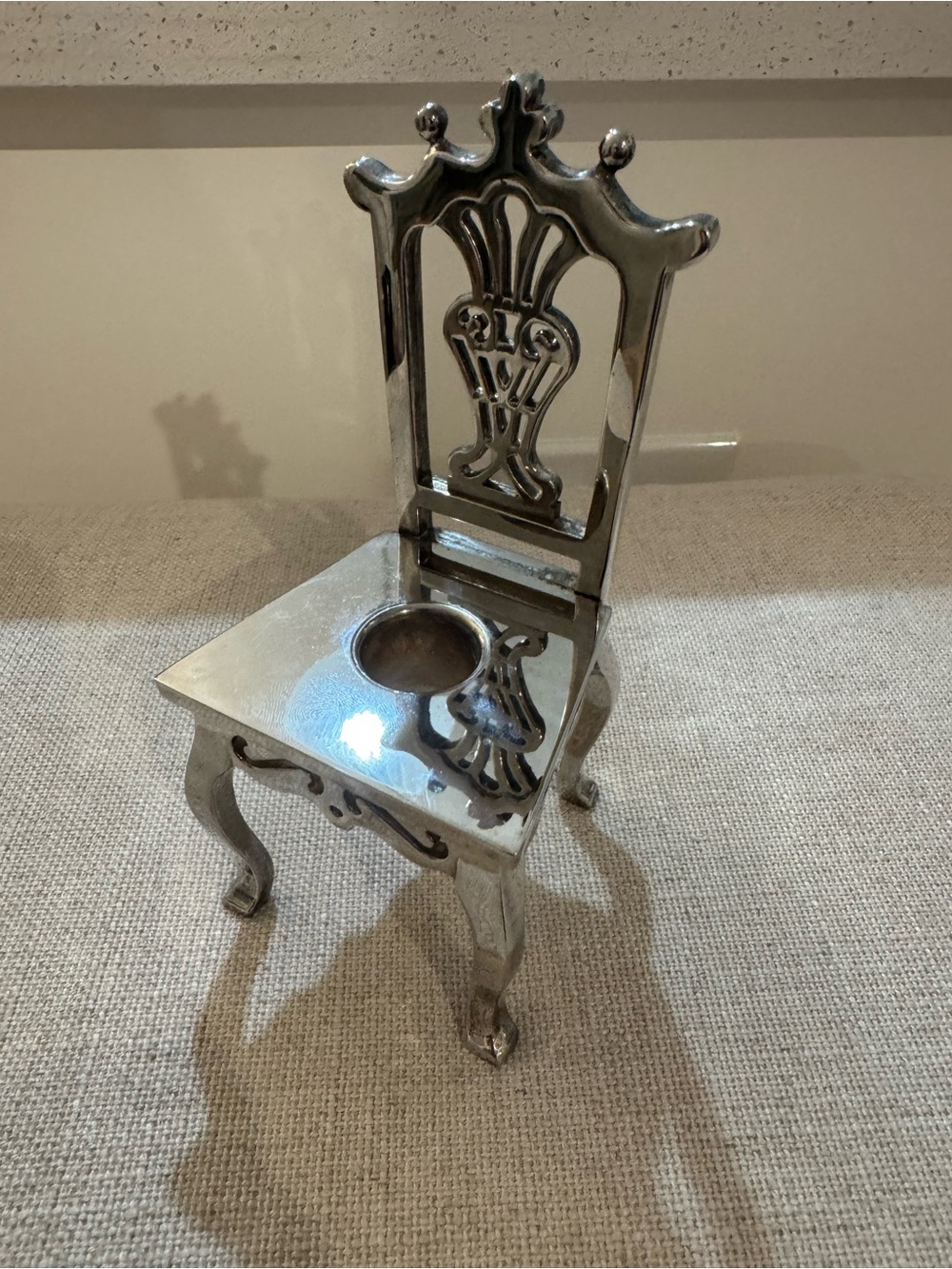 Department 56 Candle Crown Collections Victorian Chair Candle Holder Silverplate